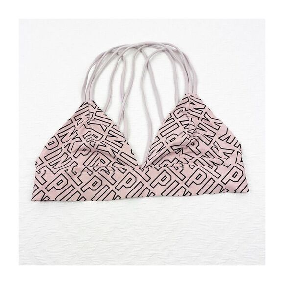 BUY 1 GET 1 FREE Victorias Secret lace bralette black pink small triangle strapp - Picture 1 of 7